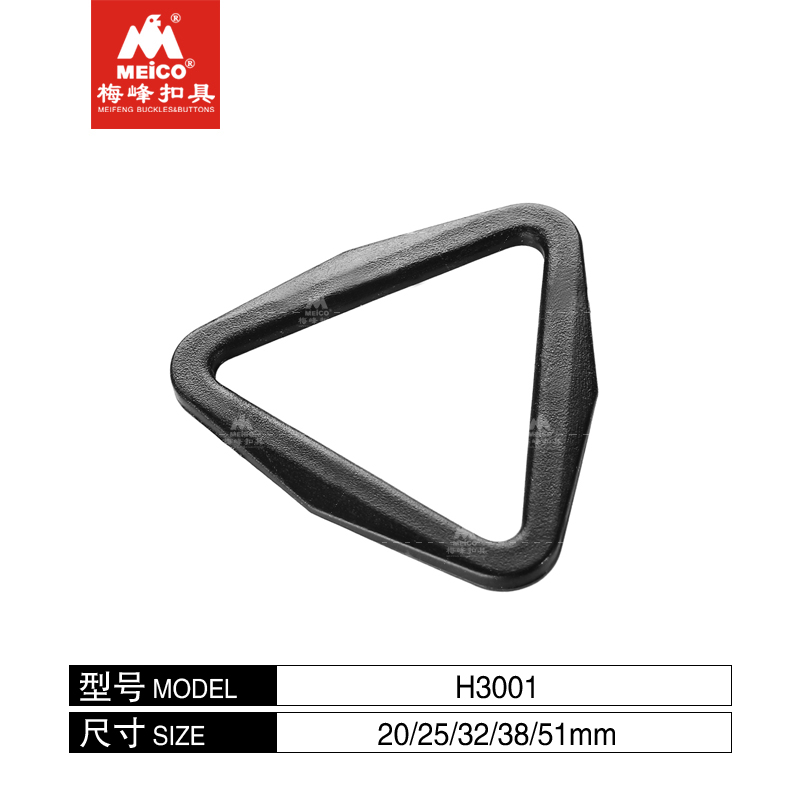 Boucle triangulaire en plastique d'usine Meico de Chine